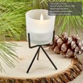 thumbnail image 3 of Pack of 12 Trendy Frosted glass candle with metal base, 3 of 5