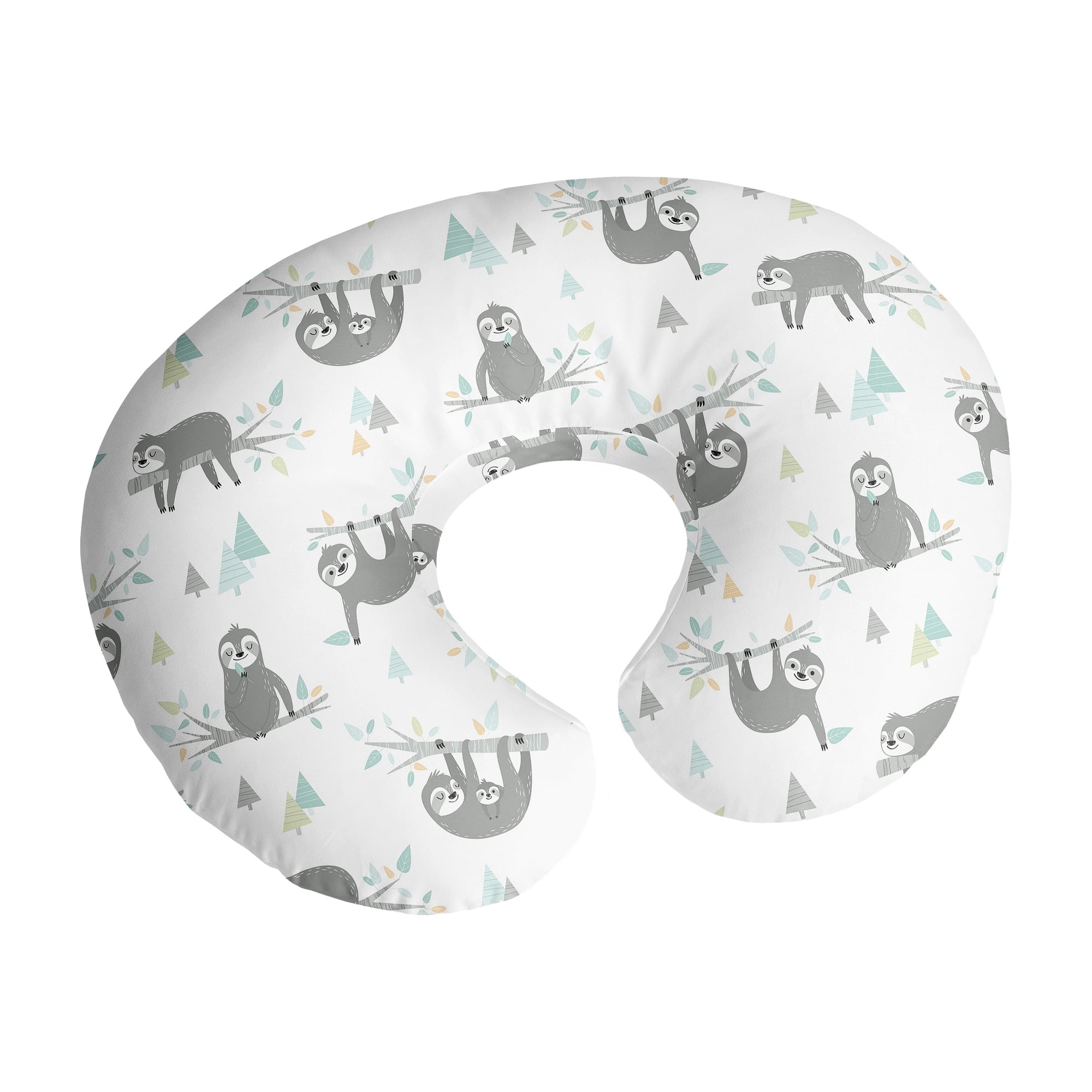 Sweet Jojo Designs Sloth Blue Grey and White Nursing Pillow Cover Case (Pillow Not Included) (Pillow NOT Included)
