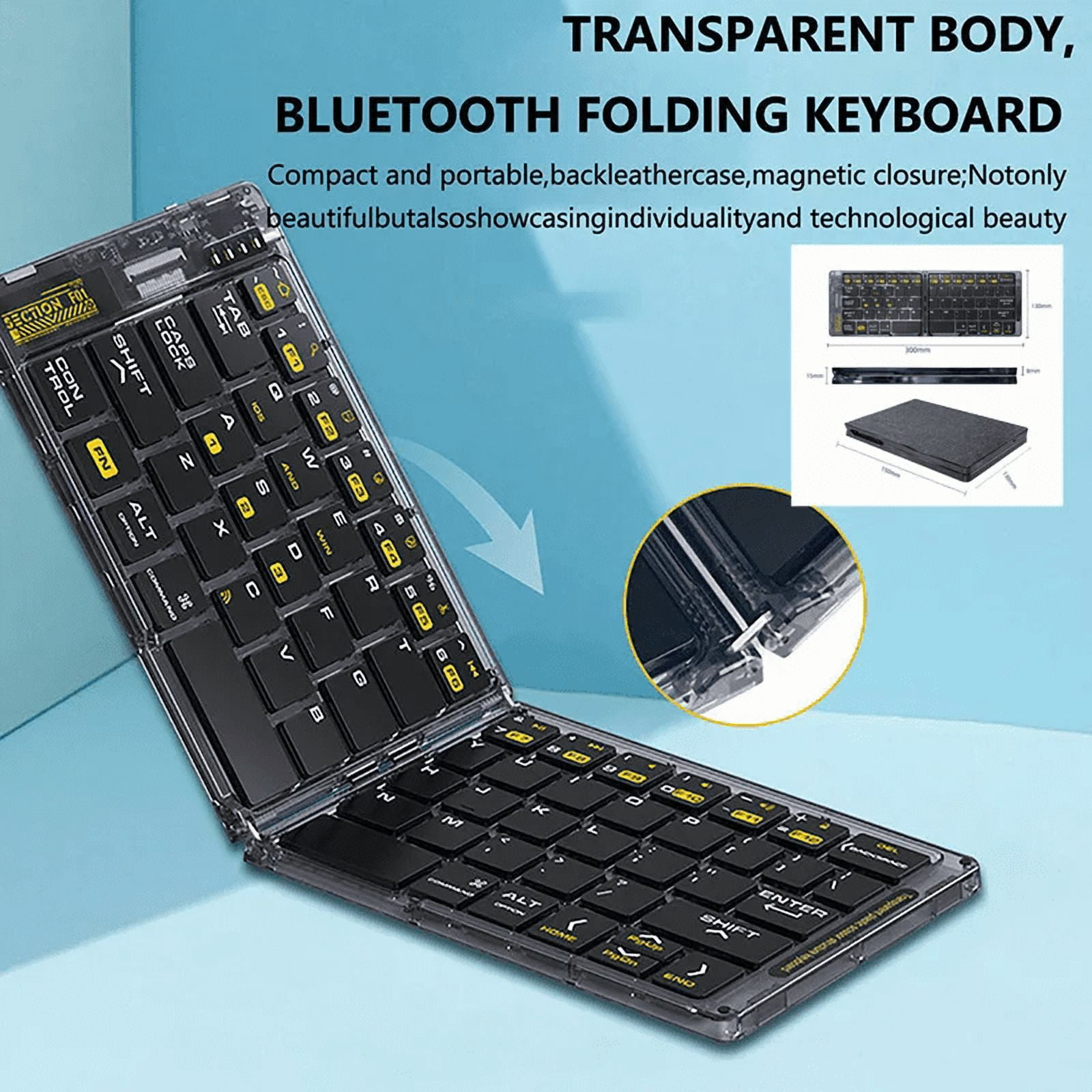 DERETE Foldable Bluetooth keyboard，Wireless Bluetooth Keyboard ，Travel Keyboard，Android Windows iOS