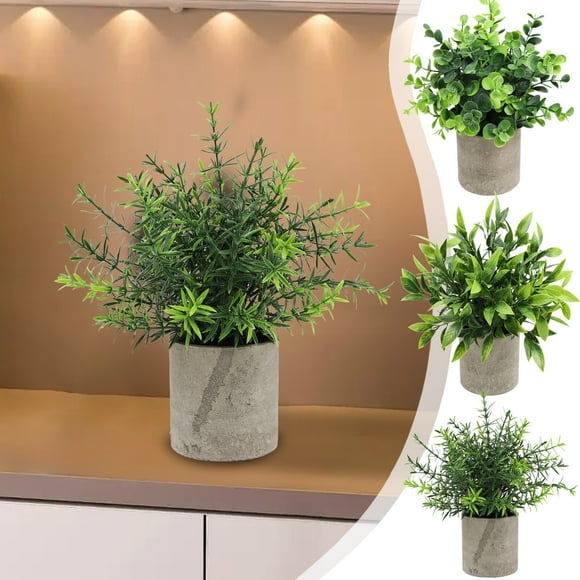 Arreglo de maceta de planta verde artificial | Planta artificial de simulación realista para la decoración del escritorio del vestíbulo del hotel de la oficina en el hogar | Vegetación de plástico