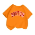 thumbnail image 1 of JAKANYQ T-Shirt Mode pour Filles Tout-Petits, Imprimé Mignon, Col Rond, Manches Courtes, T-Shirt d'Été Décontracté, Orange 2-4 Ans, 1 of 4