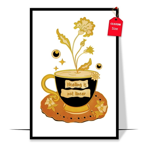 LOLUIS Slow Down and Trust Yourself Poster, Positive Affirmation Poster, Therapist Office Decor (Unframed 11"x17")