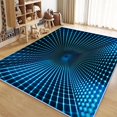 thumbnail image 4 of Area Rugs for Living Room 3x5 ft Geometry Grid Tunnel Non Slip Area Rug, Ultra Soft Low-Pile Floor Carpet, Durable Washable Rug for Bedroom, Dining Room, Home Office, 4 of 7