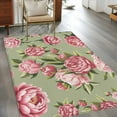 thumbnail image 3 of Non-Slip Rug Pad Rugs Abstract Pink Flowers on Green Rectangle Area Rugs 2.7x5Ft Soft Carpet Pads for Living Room Kids Room, Farm Floral Art, 3 of 9