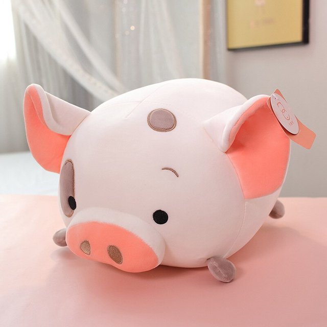 Chubby Japanese Doll Cute Soft Dinosaur Piggy Elephant Dog Husky Pillow Plush Stuffed Toy Gift to Girl Child Couple Decorationwhite pig45 Deng Xun unisex