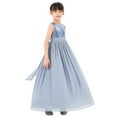 thumbnail image 4 of Ekidsbridal Chiffon Sequins Heart Cutout Flower Girl Dresses for Wedding Reception Communion Baptism Father Daughter Dance SH1 8, 4 of 6