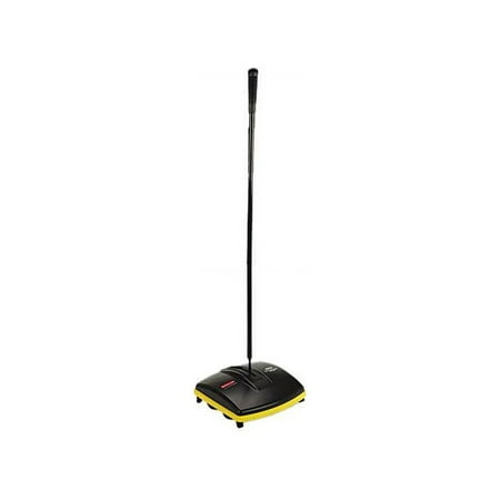 Rubbermaid Floor and Carpet Sweeper, Plastic Bristles, 44" Handle, Black/Gray