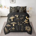 thumbnail image 2 of jejeloiu Gold Mushroom Butterfly 7 Pieces Bedding Comforter Set,Boho Exotic Style Full Bedding Set,Rustic Botanical Plants Fitted Sheet Flat Sheet For Men Women,Super Cozy Room Decor Reversible, 2 of 8
