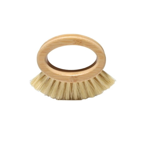 

Peryerana Fruit Washing Brush with Ring Shaped Handle Natural Wood Cleaning Tool Useful Labor-saving Vegetable Scrubber Pot Dish Stove Use