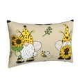 thumbnail image 2 of Naloa Gnomes Bees And Sunflowers Pillowcase, Throw Pillowcase, Wrinkle-Free, Stain-Resistant with Hidden Zipper for Bedroom Sofa - 16"x24", 2 of 9