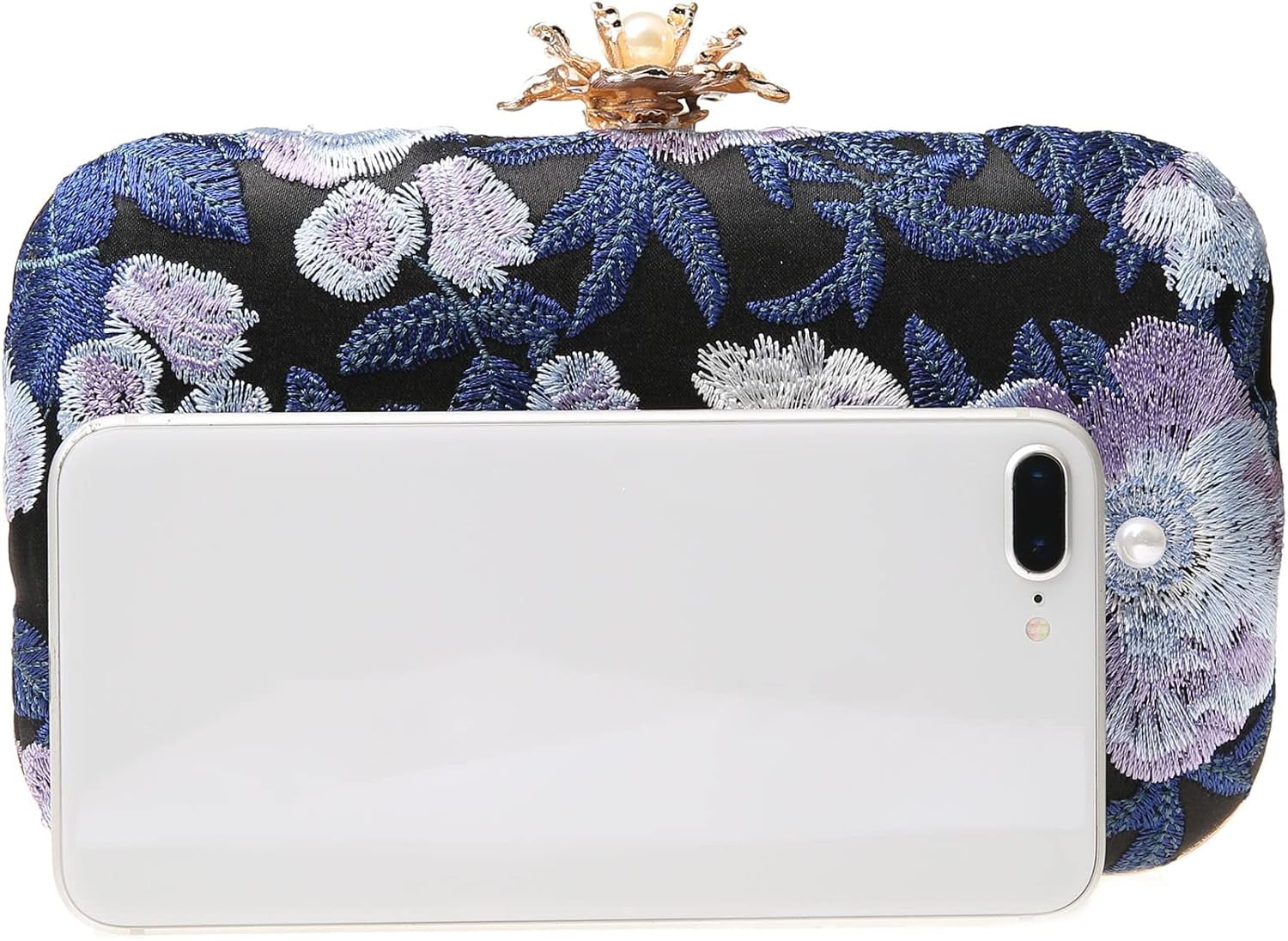Womens Vintage Floral Embroidery Clutch Evening Handbag Shoulder Bags Purse for Wedding Party Prom