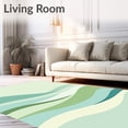 thumbnail image 2 of ODIKA 6' x 9' Machine Washable Non-Slip Area Rug, Abstract Wave High Traffic Rug, Green, 480088, 2 of 7