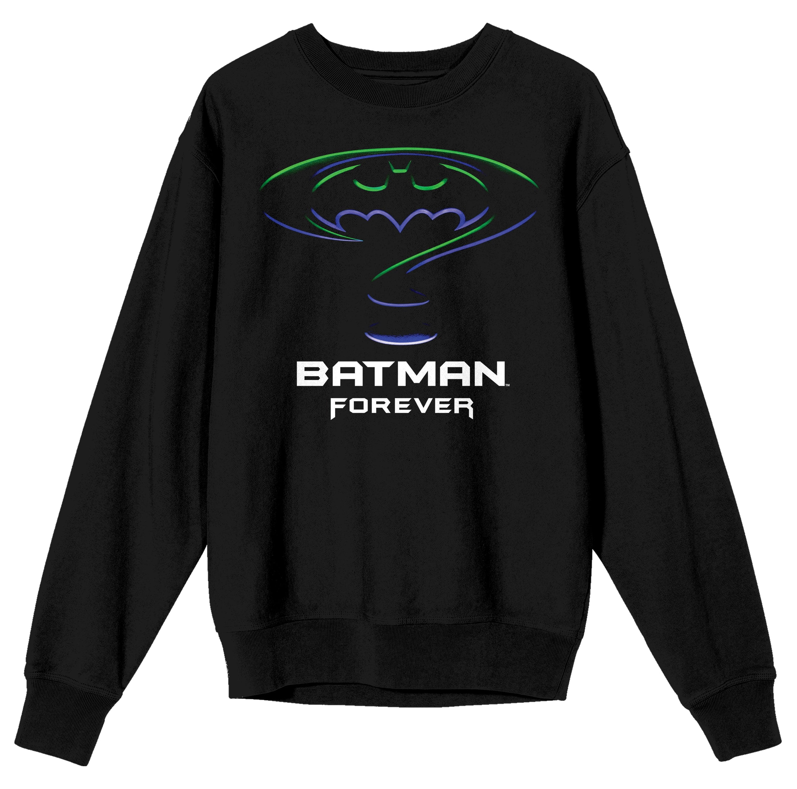 Batman Forever Movie Logo Men's Black Long Sleeve Sweatshirt-Small -  
