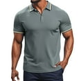 thumbnail image 4 of RMGVDSD Mens Polo Shirt Soft Tops Fashion Short Sleeved Men's Shirt Summer Loose Casual Breathable Lapel Tops Slim Fit Polo Shirt, 4 of 6
