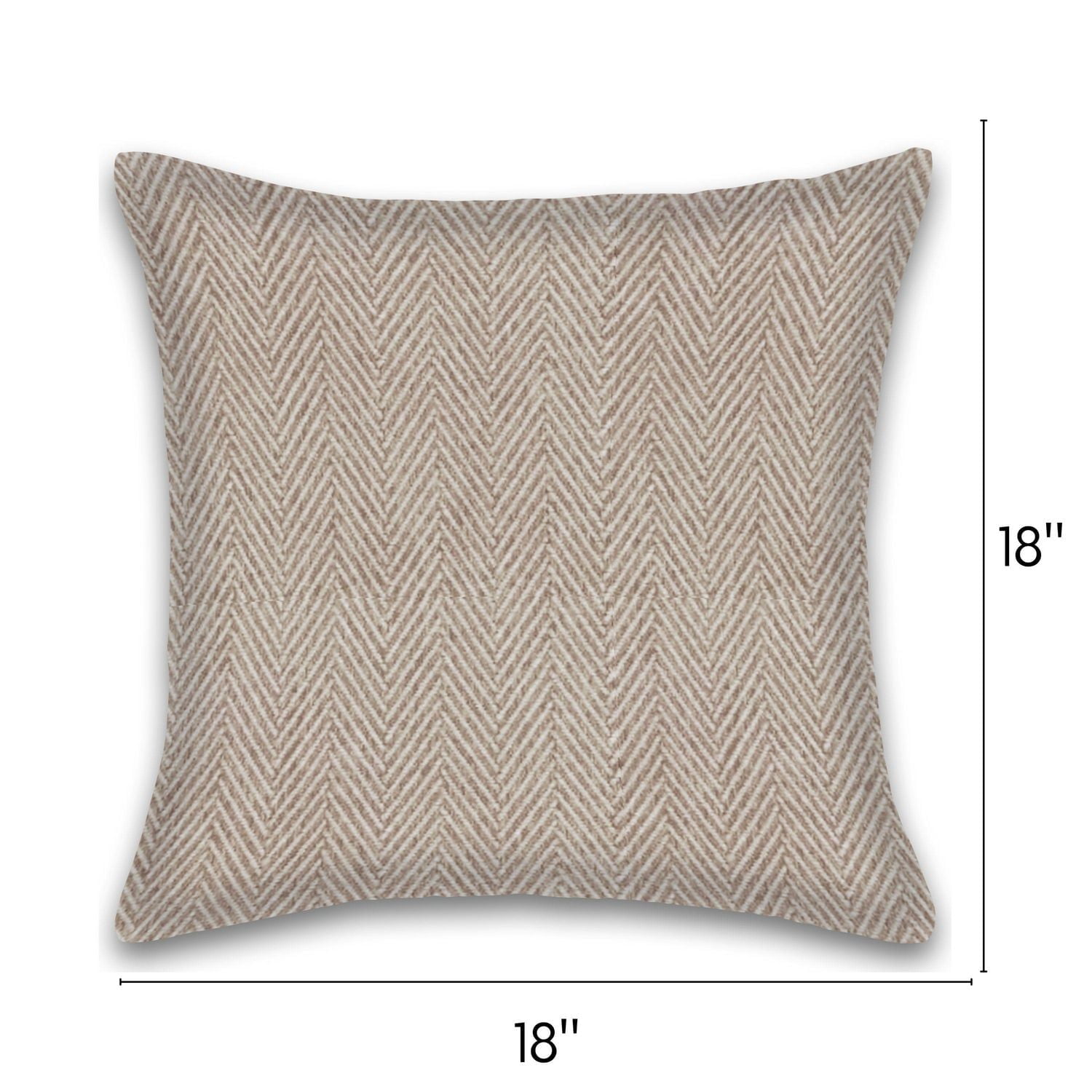 Herringbone Stripe Cotton Cushions Set of 2 Poly Filled With Zipper Machine Washable