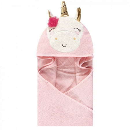UPC: 0660168052787 | Luvable Friends Baby Girl Cotton Animal Face Hooded Towel Unicorn Flower One Size