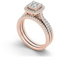 thumbnail image 2 of 1 Carat T.W. Diamond 10kt Rose Gold Single Halo Engagement Ring Set, 2 of 5
