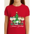 thumbnail image 4 of Charlie Brown Season's Greetings Girls Graphic Tee with Short Sleeves, Sizes 4-16, 4 of 4