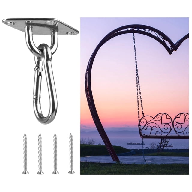Pad Eye Plate Hamaca Montaje en pared Heavy Duty Hanging Hardware Fitting Set Marine Hardware para actividades al aire libre Camping , EstiloE Soledad Ganchos para hamacas