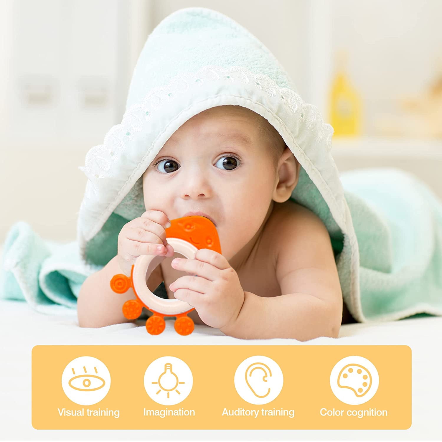 Baby Rattles Toys for 0 3 6 9 12 Months Boys Girls, Baby Toys for 0-6 Months, Infant Newborn Baby Toys for 6-12 Months Girls Boys, Baby Teether Toys 3-6 Months