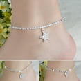 thumbnail image 1 of Anklet Five-pointed Star Pendant Adjustable Jewelry Rhinestone Inlaid Foot Chain for Women, 1 of 8