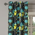 thumbnail image 2 of Ambesonne Astronomy Grommet Curtain, Science Pattern Print, 50" x 120", Turquoise Yellow and Black, 2 of 6
