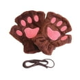 thumbnail image 4 of Guantes de pata de gatito, guantes de disfraz, garras de animales, accesorios para fotos, disfraz de garra de gato Marrón, 4 of 9