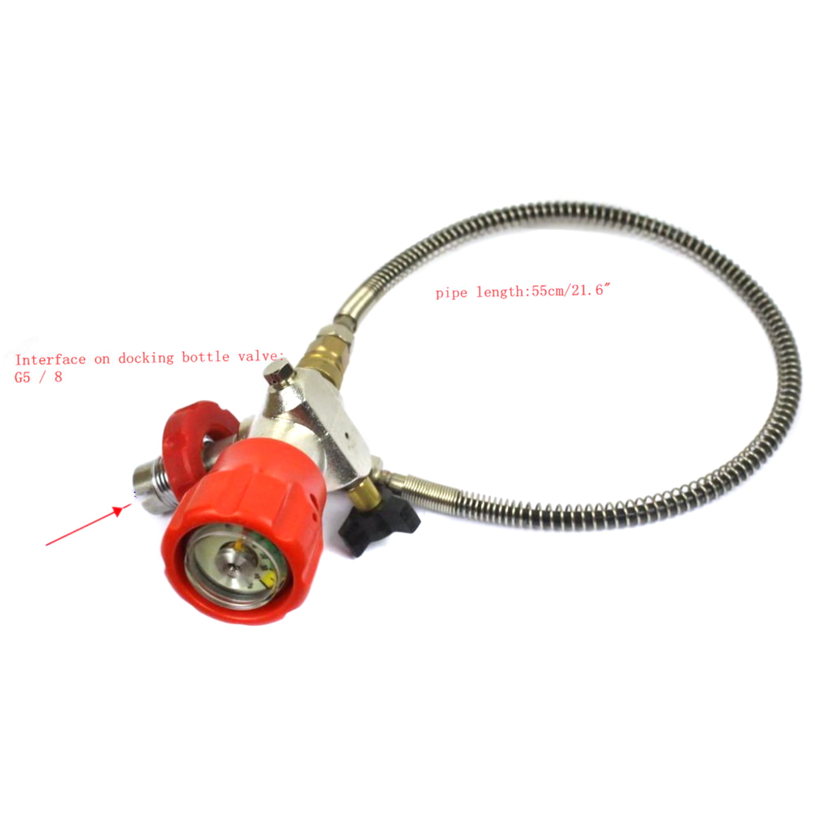 4500Psi Valve Fill Station 8MM Quick Disconnect Hose M18*1.5 For PCP Air Tank 