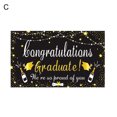 thumbnail image 2 of Neinkie Soft Fabric Class Graduation Photography Backdrop Black and Gold Bachelor Cap Balloon Grad Congrats Party Banner Background for Picture Photo Photobooth Decoration, 2 of 2