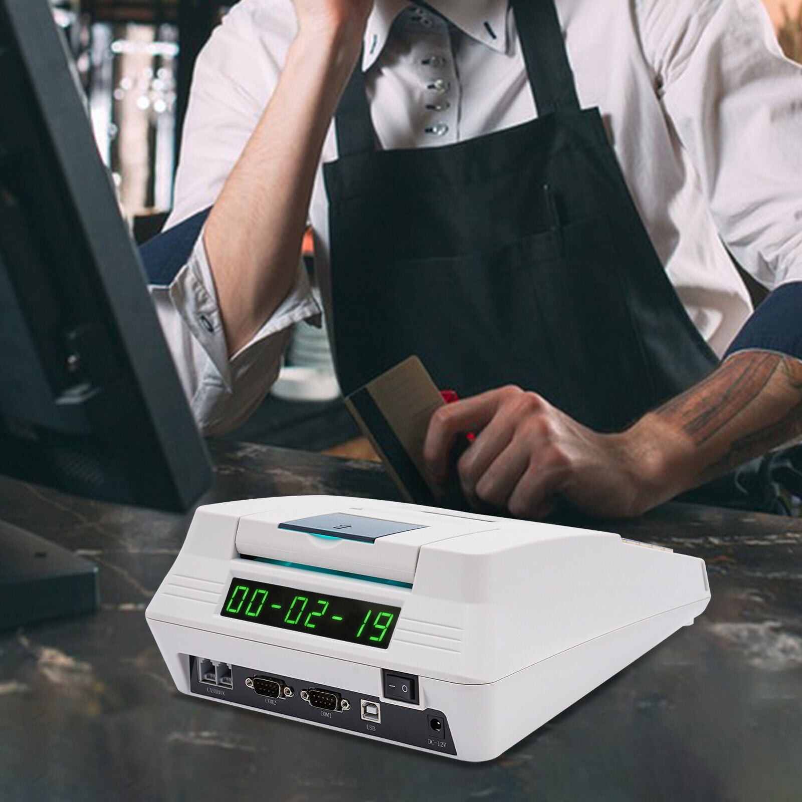 Compact & Durable Cash Register with 40 Keys, 10,000 PLU, 128x64 LCD Display, for Retail, Supermarket, and Restaurant
