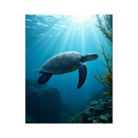 Paint by Numbers Kit for Adults, Sea Turtle Ocean Serenity Paint by Numbers, Easy Paint by Numbers Kit for Adults Beginner, DIY Adult Paint by Number Kits on Canvas, 12x16in Home Decor