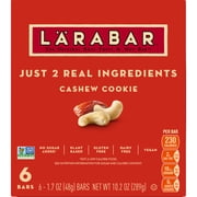 Larabar Cashew Cookie, Fruit and Nut Bars, Gluten Free and Vegan, 10.2 oz, 6 Count
