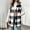 Black, variant on Women's Reversible Buffalo Plaid Fleece Hooded Vest Sleeveless Button Down Mid-Length Sherpa Lined Check Gilet Casual Winter Outerwear Pink L