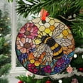 thumbnail image 2 of Bee and Flower Ornament Suncatcher  Round Honeycomb Window Hanging, Colorful Floral Garden Decor, Nature Lover Gift, Sun Catcher, 2025, Holiday 2025, Festive Home Accent,, 2 of 5
