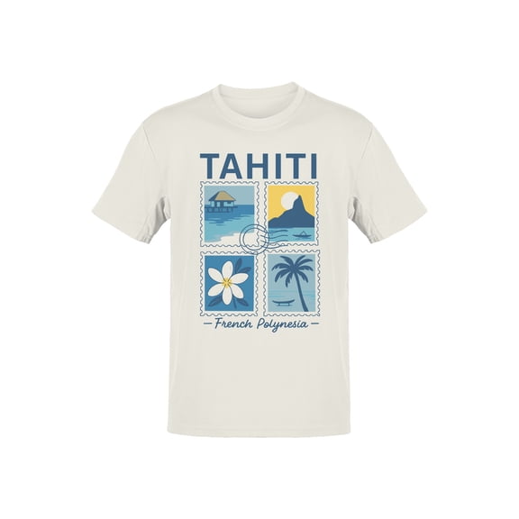 Tahiti Scenic Stamps Art Men's T-shirt