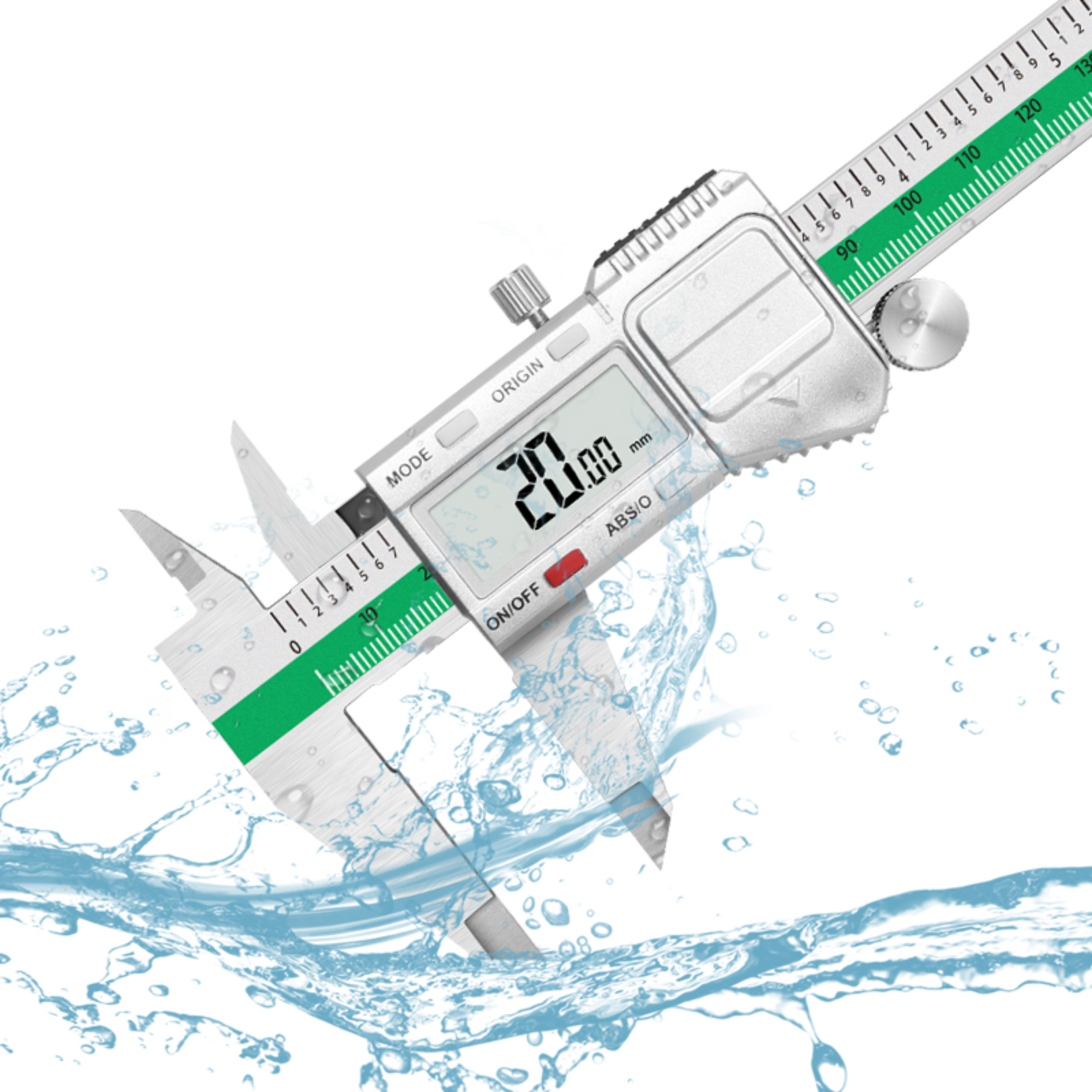 150mm Digital Electronic Caliper, 0.01mm Precision Measuring Tool, Stainless Steel Vernier Micrometer with IP54 Waterproof for Origin Measurement
