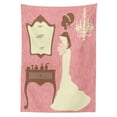 thumbnail image 3 of Ambesonne Wedding Tablecloth Rectangular Table Cover, Bridal Party Dress, 60"x84", Coral Brown and White, 3 of 4