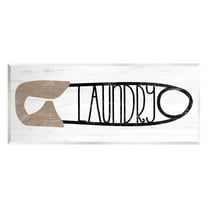 Stupell Rustic Laundry Clothespin Shape Typography Painting Wall Plaque Unframed Art Print Wall Art