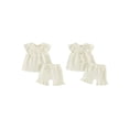 thumbnail image 2 of BemeyourBBs Toddler Baby Girl Summer Clothes Infant Baby Girls Summer 2 Pieces Outfits 3 6 12 18 24 Months 2 3 Years Sleeveless Solid Color Ruffle Collar Shirt Tops and Shorts Set, 2 of 9