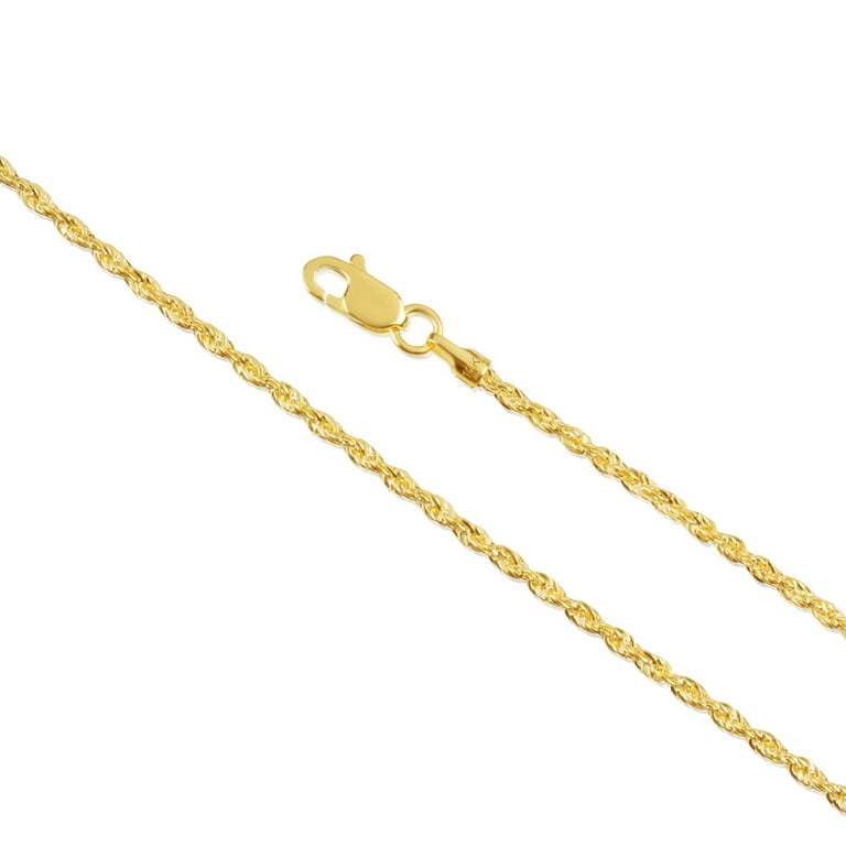 10K Yellow Gold Diamond Cut Rope Chain Necklace 16-24 1.5mm 
