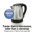Hamilton Beach 1.7Liter Stainless Steel Electric Kettle, Black Accents