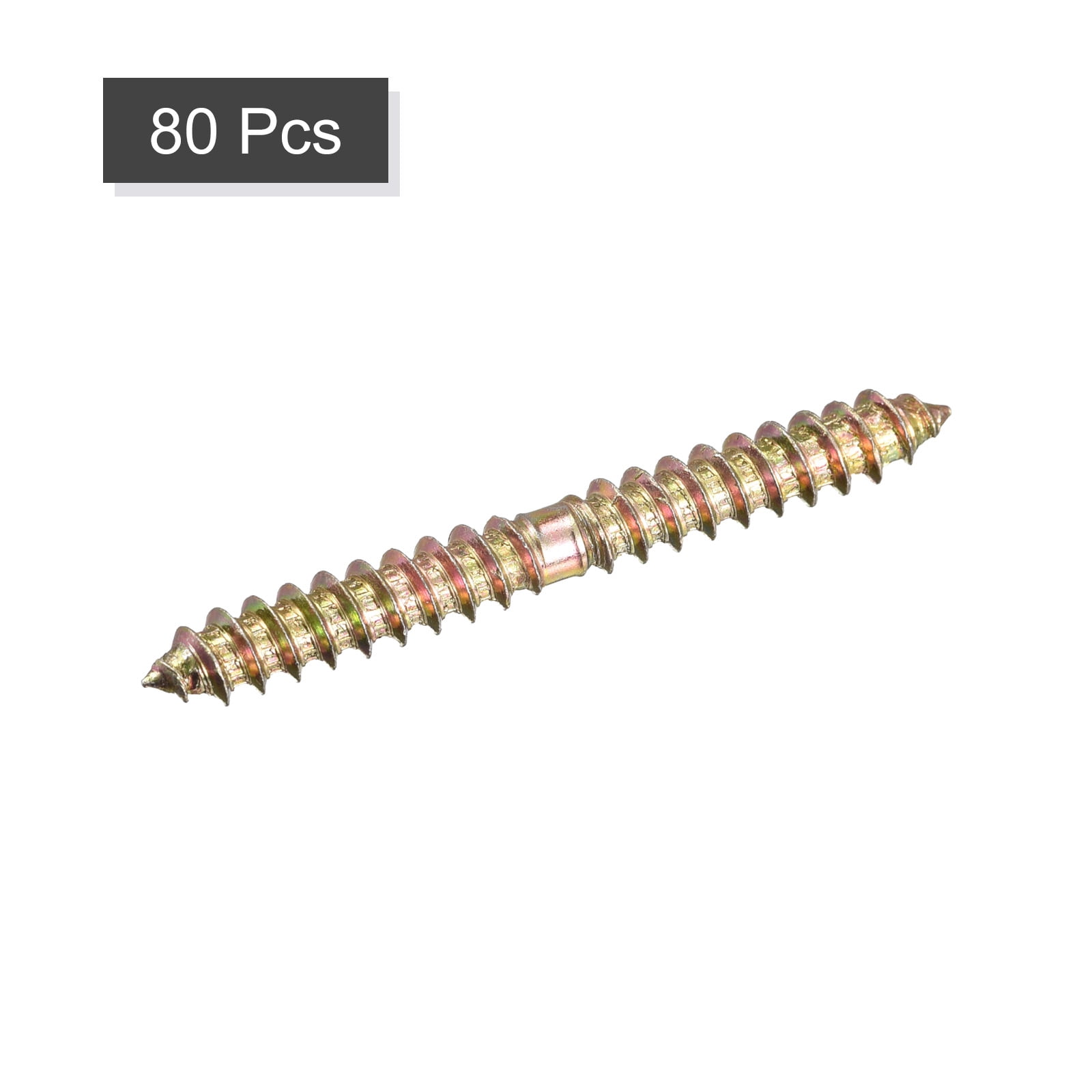 6x60mm Hanger Bolts, 80 Pack Double Ended Thread Wood to Wood Dowel Screws