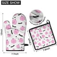 thumbnail image 6 of Pink Fall Pumpkins Bats Stars Pattern Kitchen Oven Mitt and Pot Holder Sets 4 Pcs for Baking, Cooking and Grilling, Heat Resistant Up To 392 °F, 6 of 7