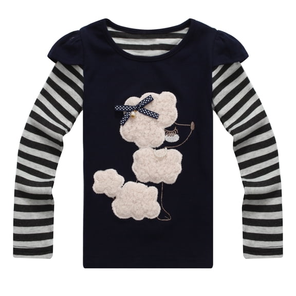 Richie House Girls' Poodle with Bow Top RH0264