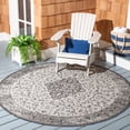 thumbnail image 2 of SAFAVIEH Courtyard Kebo Traditional Indoor/Outdoor Area Rug, 6'7" x 6'7" Round, Black/Grey, 2 of 7