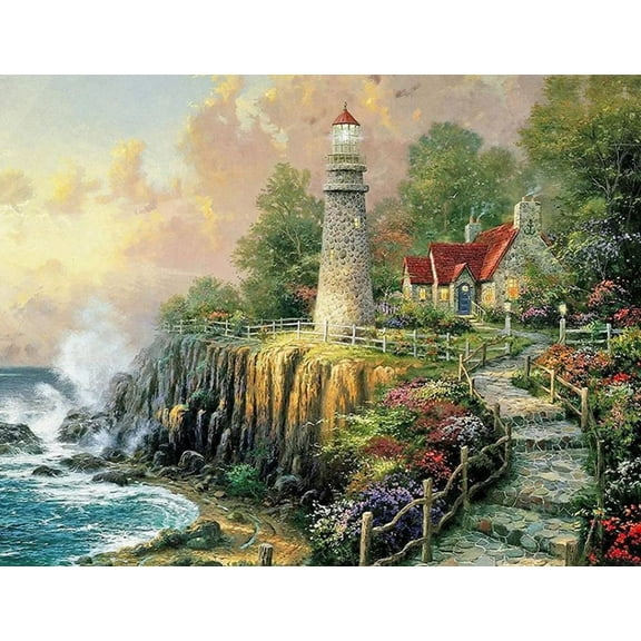 Lighthouse Village | Cross Stitch Needlework Embroidery Kits (printed ca
