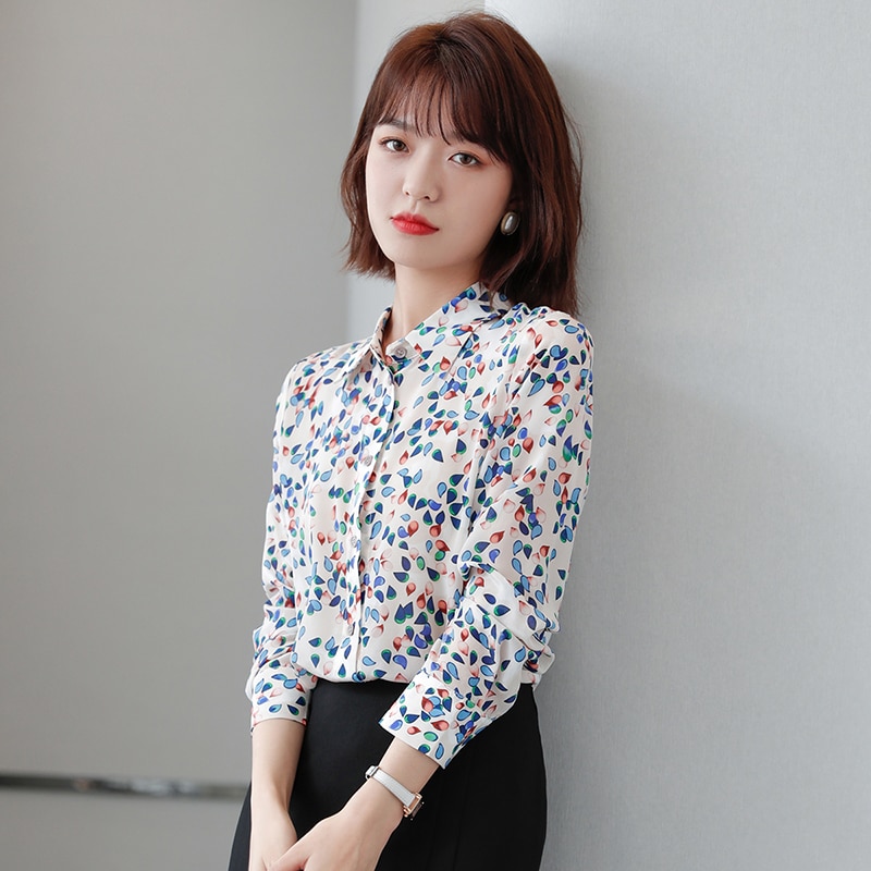 Ivory Flower Silk Shirt - Vintage Flower