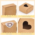 thumbnail image 4 of 30 Pcs Heart Kraft Paper Gift Boxes Love Theme Foldable Cookie Boxes Visible Desserts Boxes Soaps Packaging Case for Wedding Present Packaging 2.55x2.55x1.18inch Burlywood Brown DIY, 4 of 6