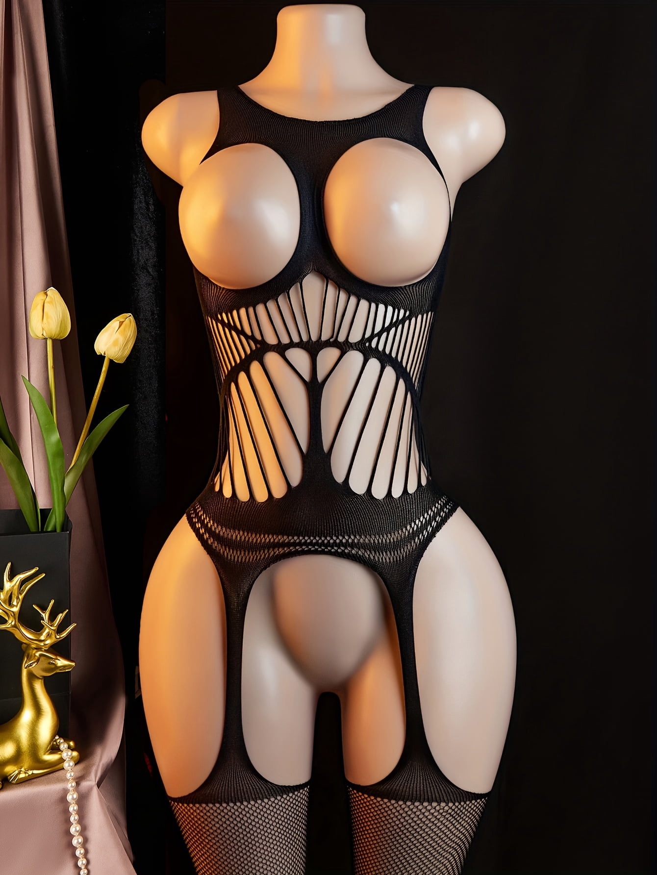 12pcs Women Fishnet Bodystocking Crotchless Lingerie Bodysuit Sexy Tights Babydoll Lingerie