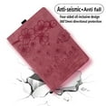 thumbnail image 7 of Nalacover Case for Lenovo Tab M10 3rd Gen 10.1" 2022, Flower Embossed Pattern PU Leather Flip Cover with Card Slots Holder Auto Wake/Sleep Kickstand TPU Shockproof Case, Winered, 7 of 7